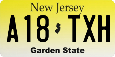 NJ license plate A18TXH