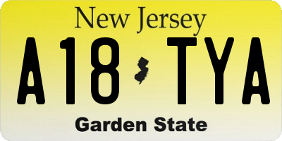 NJ license plate A18TYA