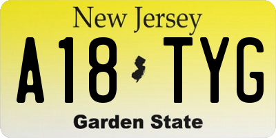 NJ license plate A18TYG