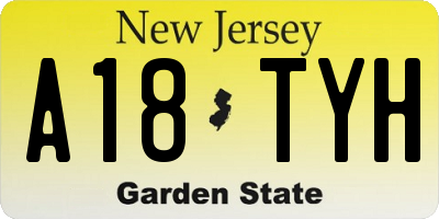 NJ license plate A18TYH