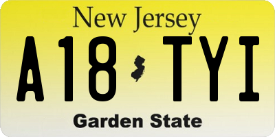 NJ license plate A18TYI