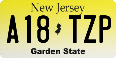 NJ license plate A18TZP