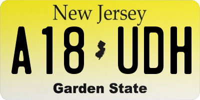 NJ license plate A18UDH