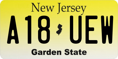 NJ license plate A18UEW