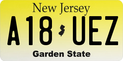 NJ license plate A18UEZ