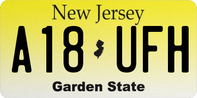 NJ license plate A18UFH