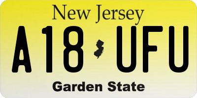 NJ license plate A18UFU