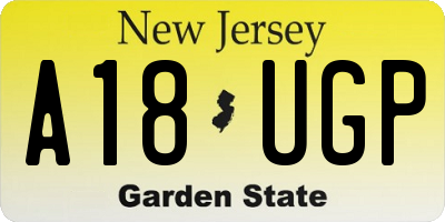 NJ license plate A18UGP
