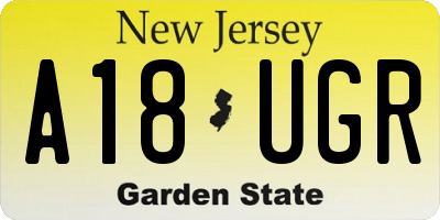 NJ license plate A18UGR