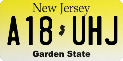NJ license plate A18UHJ