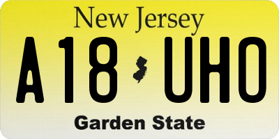 NJ license plate A18UHO