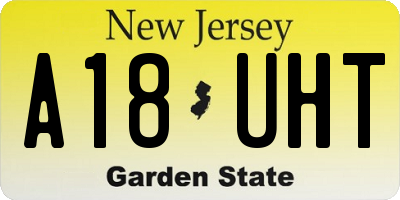 NJ license plate A18UHT