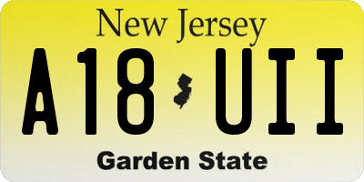 NJ license plate A18UII