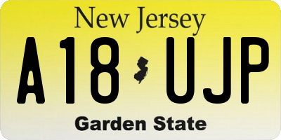 NJ license plate A18UJP
