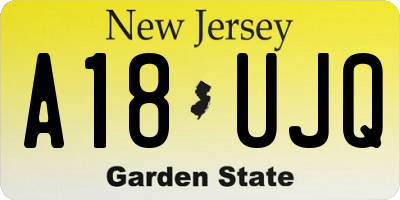 NJ license plate A18UJQ
