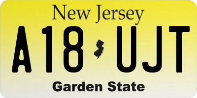 NJ license plate A18UJT