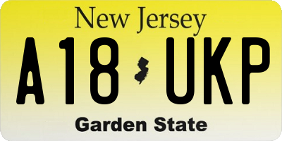 NJ license plate A18UKP