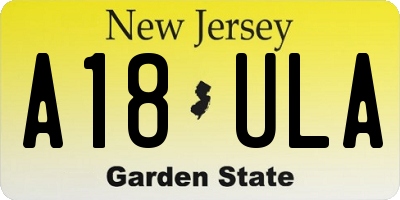 NJ license plate A18ULA