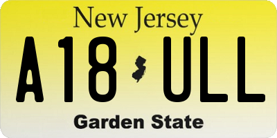 NJ license plate A18ULL