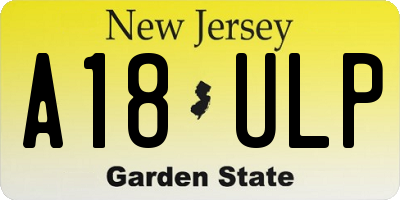 NJ license plate A18ULP