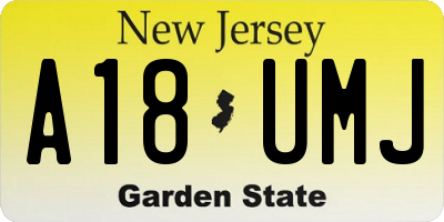 NJ license plate A18UMJ
