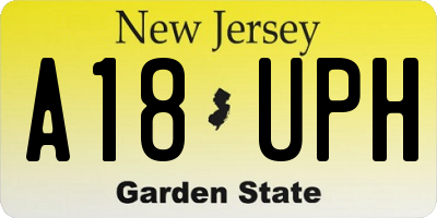 NJ license plate A18UPH