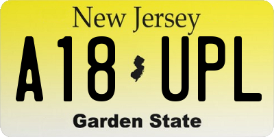 NJ license plate A18UPL