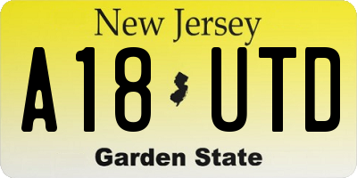 NJ license plate A18UTD