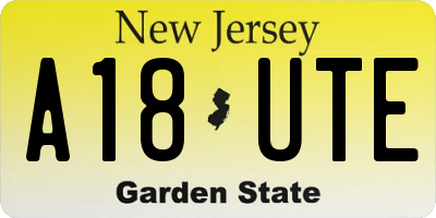 NJ license plate A18UTE