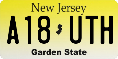 NJ license plate A18UTH