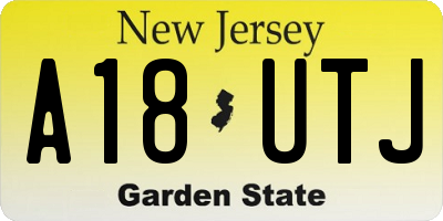 NJ license plate A18UTJ