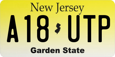 NJ license plate A18UTP