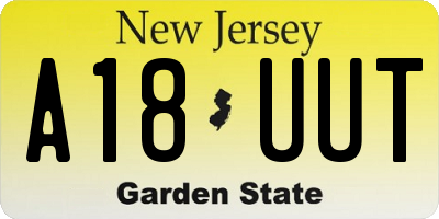 NJ license plate A18UUT
