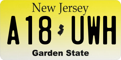 NJ license plate A18UWH