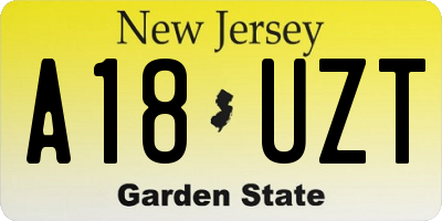 NJ license plate A18UZT