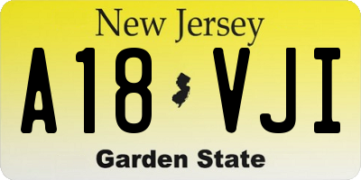 NJ license plate A18VJI