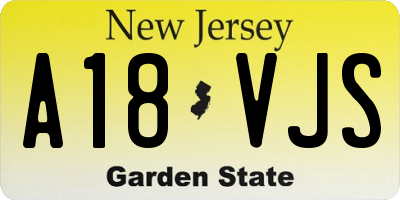 NJ license plate A18VJS