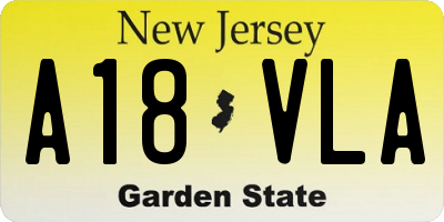 NJ license plate A18VLA