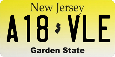 NJ license plate A18VLE