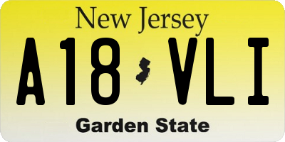 NJ license plate A18VLI