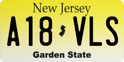 NJ license plate A18VLS