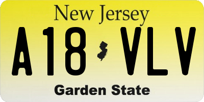 NJ license plate A18VLV