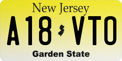 NJ license plate A18VTO