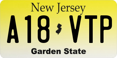 NJ license plate A18VTP