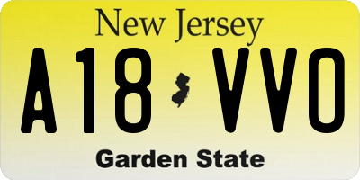 NJ license plate A18VVO