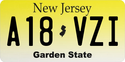 NJ license plate A18VZI