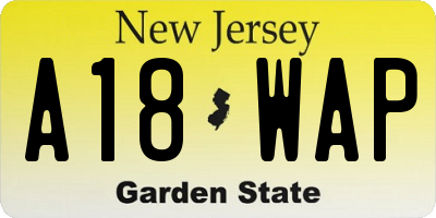 NJ license plate A18WAP
