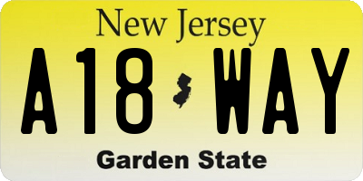 NJ license plate A18WAY