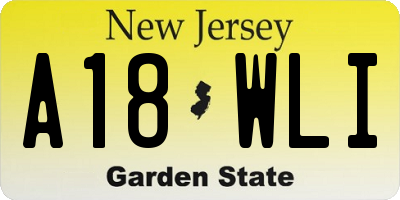 NJ license plate A18WLI