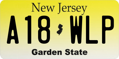 NJ license plate A18WLP